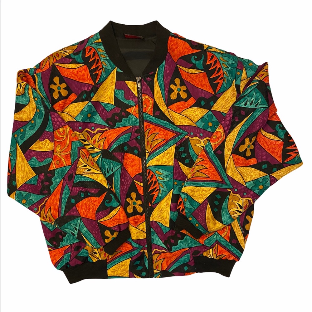 Vintage 80’s Bomber Jacket with Shoulder Pads